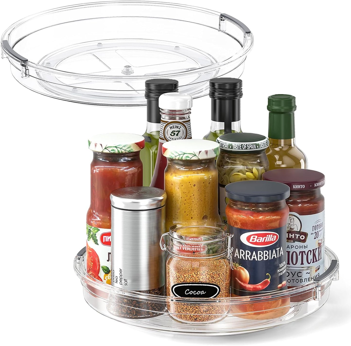 2 Pack 10.6in Lazy Susan Organizer Turntable for Cabinet
