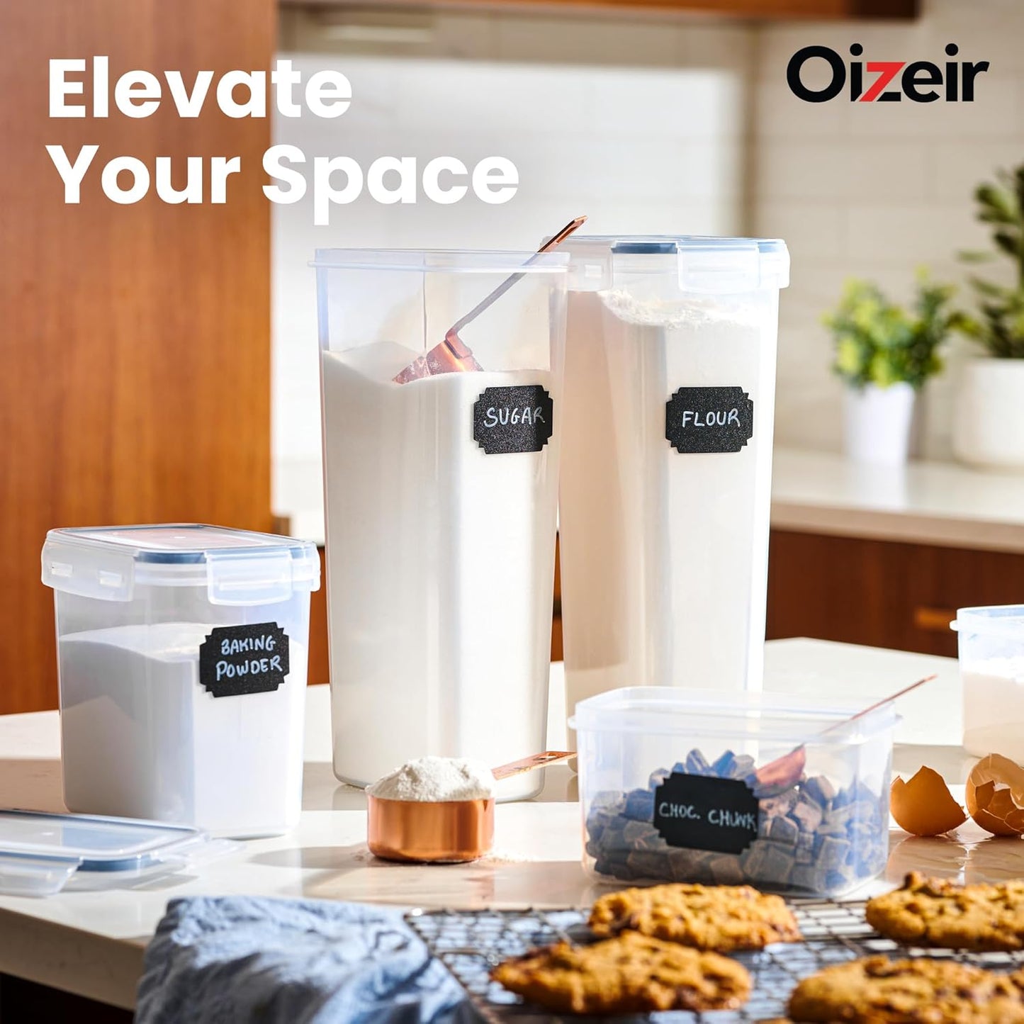 Airtight Food Storage Containers Set - Air Tight Pantry Storage Containers with Lids