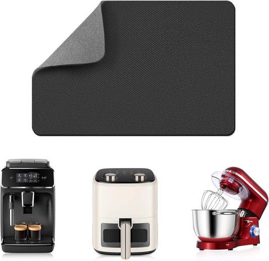 LOPNUR 14"x10" Small Appliance Slider, Appliance Sliders for Kitchen Appliances, 360° Rotating Sliding Tray for Coffee Maker, Heat Resistant Mat Cut to Fit Stand Mixer Air Fryer Microwave, Gray