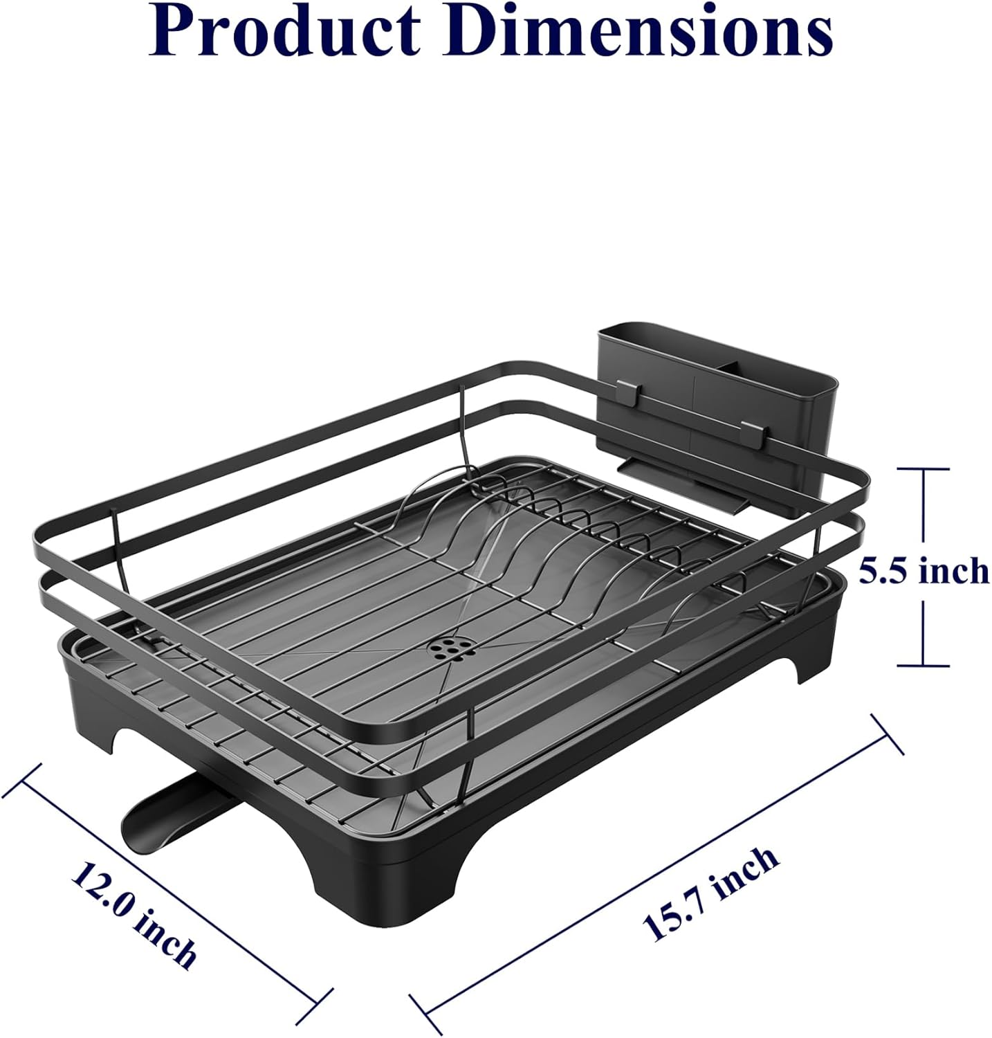 Dish Drying Rack - Multi-Functional Dish Rack for Kitchen Counter with Cutlery Holder