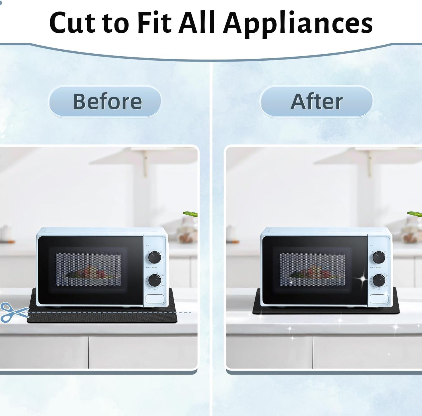 LOPNUR 20"x16" X-Large Appliance Slider, Appliance Sliders for Kitchen Appliances, 360° Rotating Sliding Tray for Coffee Maker, Heat Resistant Mat Cut to Fit Stand Mixer Air Fryer Microwave, Gray