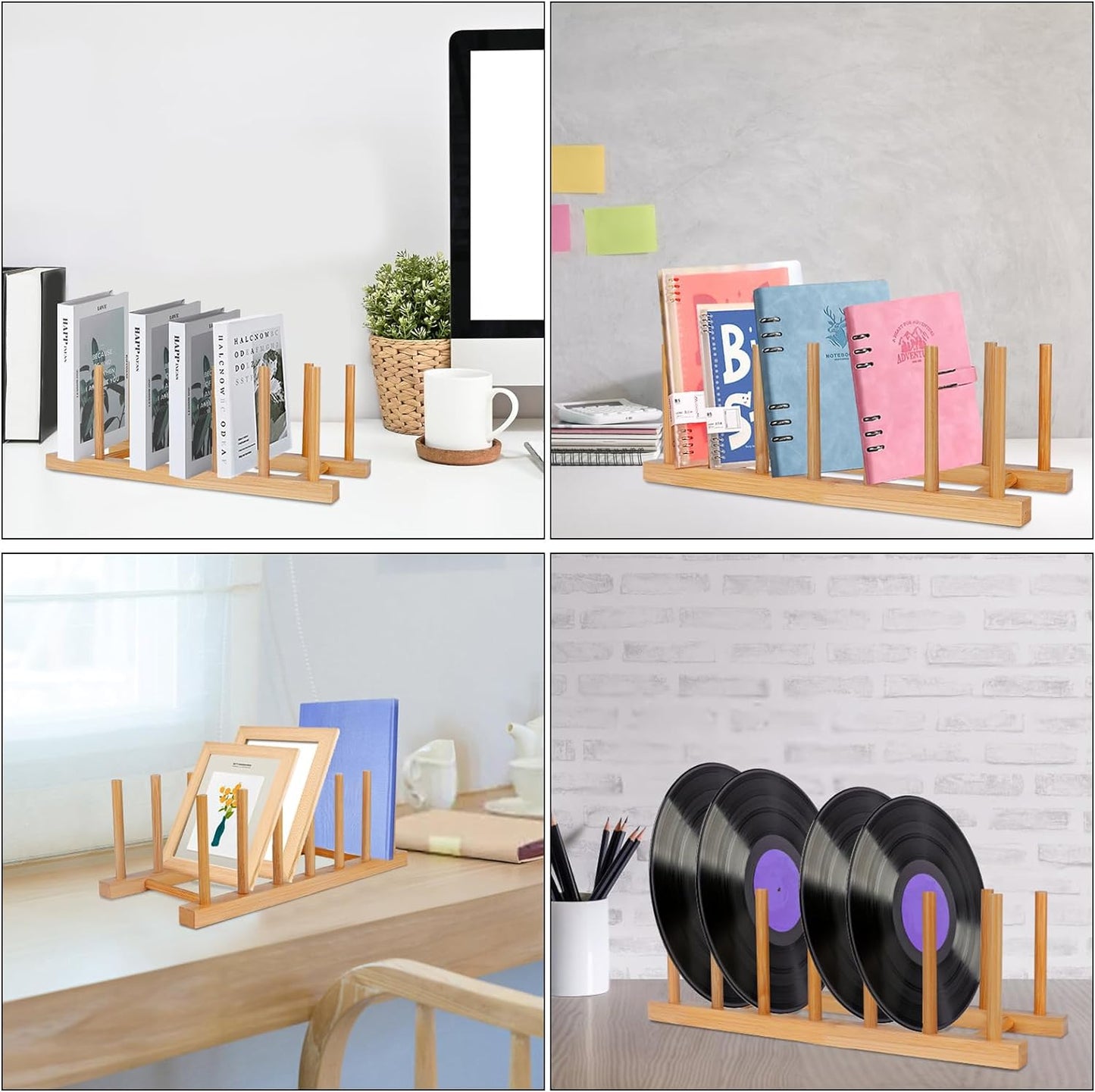 Bamboo Wooden Dish Racks Plate Stand Holder Vertical Drainer Kitchen Cabinet Organizer for Dish