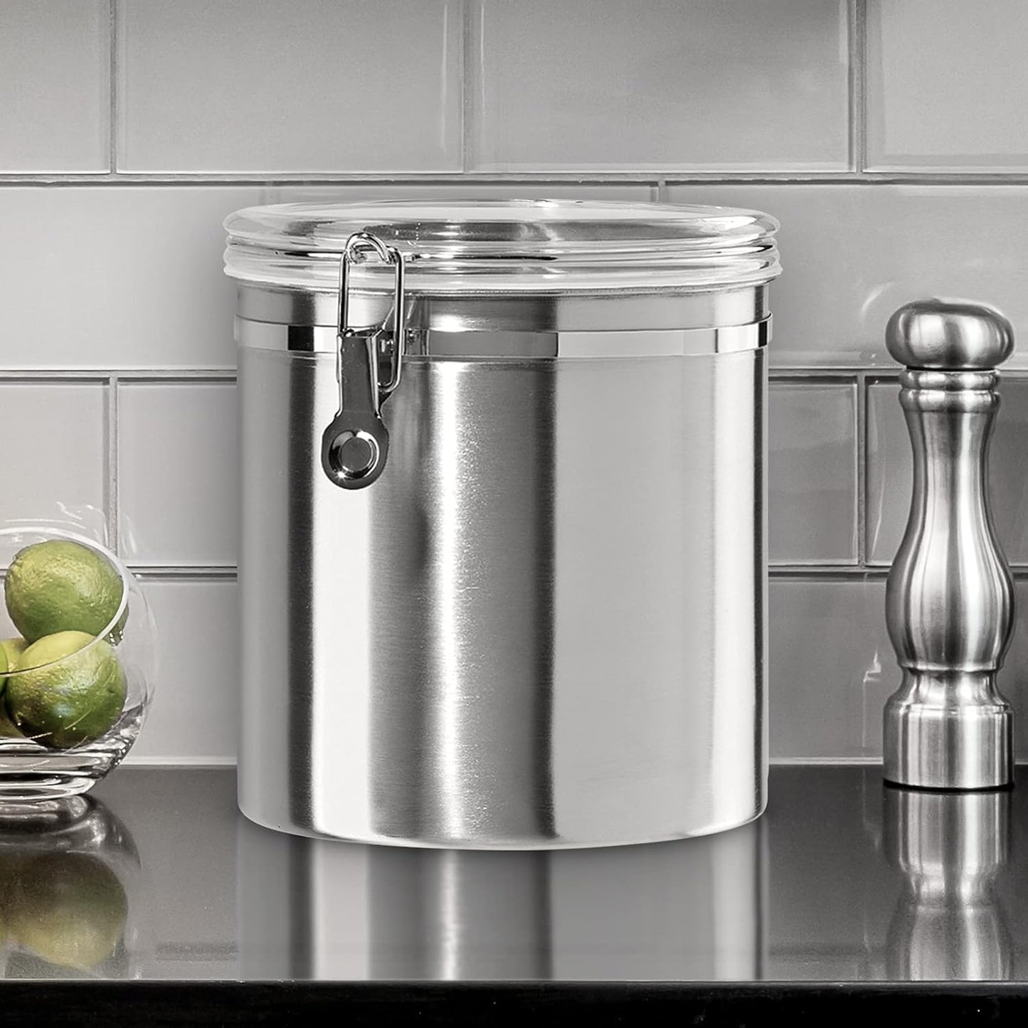 Stainless Steel Kitchen Canister 152 fl oz - Airtight Clamp Lid