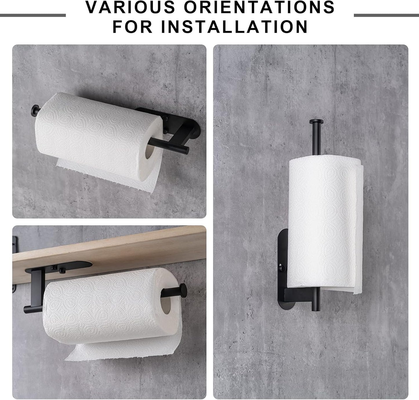 Paper Towel Holder, Upgrade SUS304 Stainless Steel Paper Towel Holder Under Cabinet