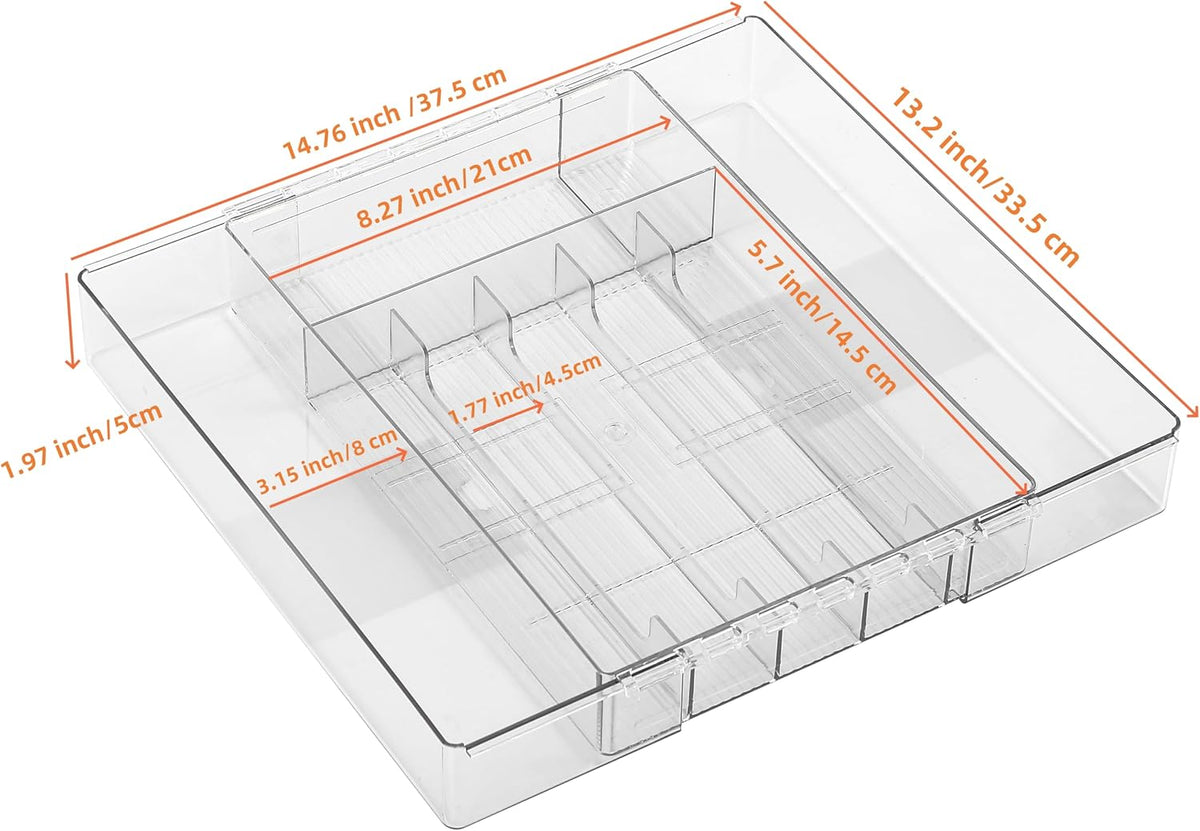 IEEK Silverware Drawer Organizer Tray for Kitchen