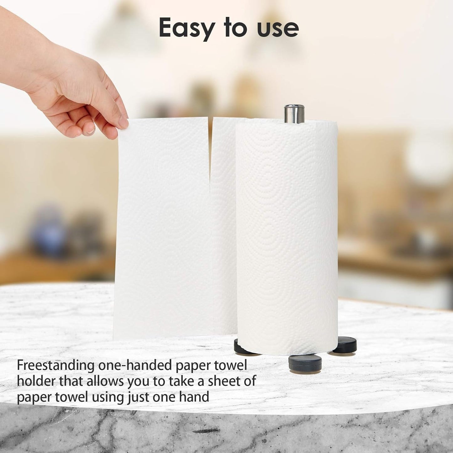 TOPKITCHEN 2 Pcs Stainless Steel Countertop Paper Towel Holder