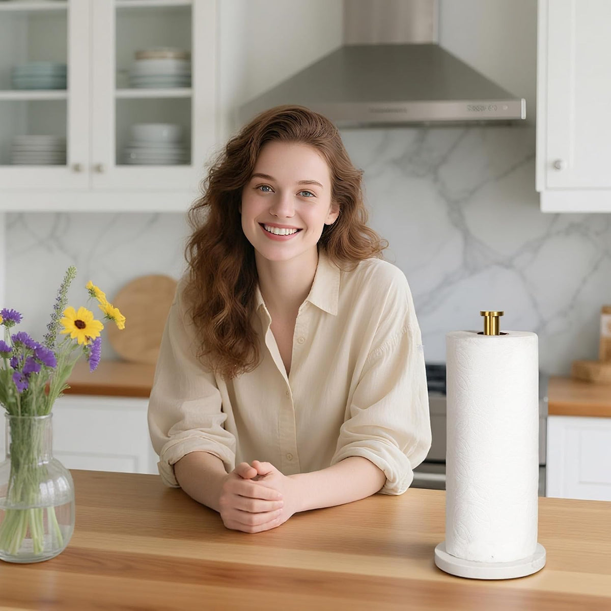 YIGII Marble Base Paper Towel Holder Countertop