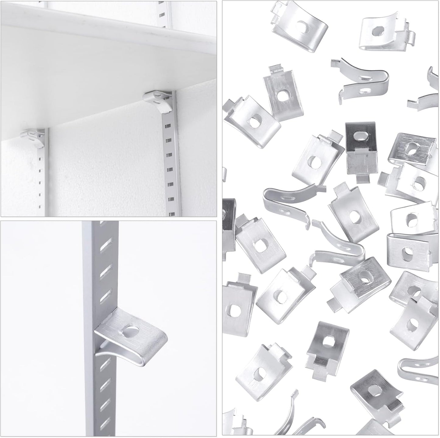 40pcs Cabinet Shelf Clips, Metal Adjustable Shelf Bracket Clips, Shelf Pegs, Shelf Support Pins