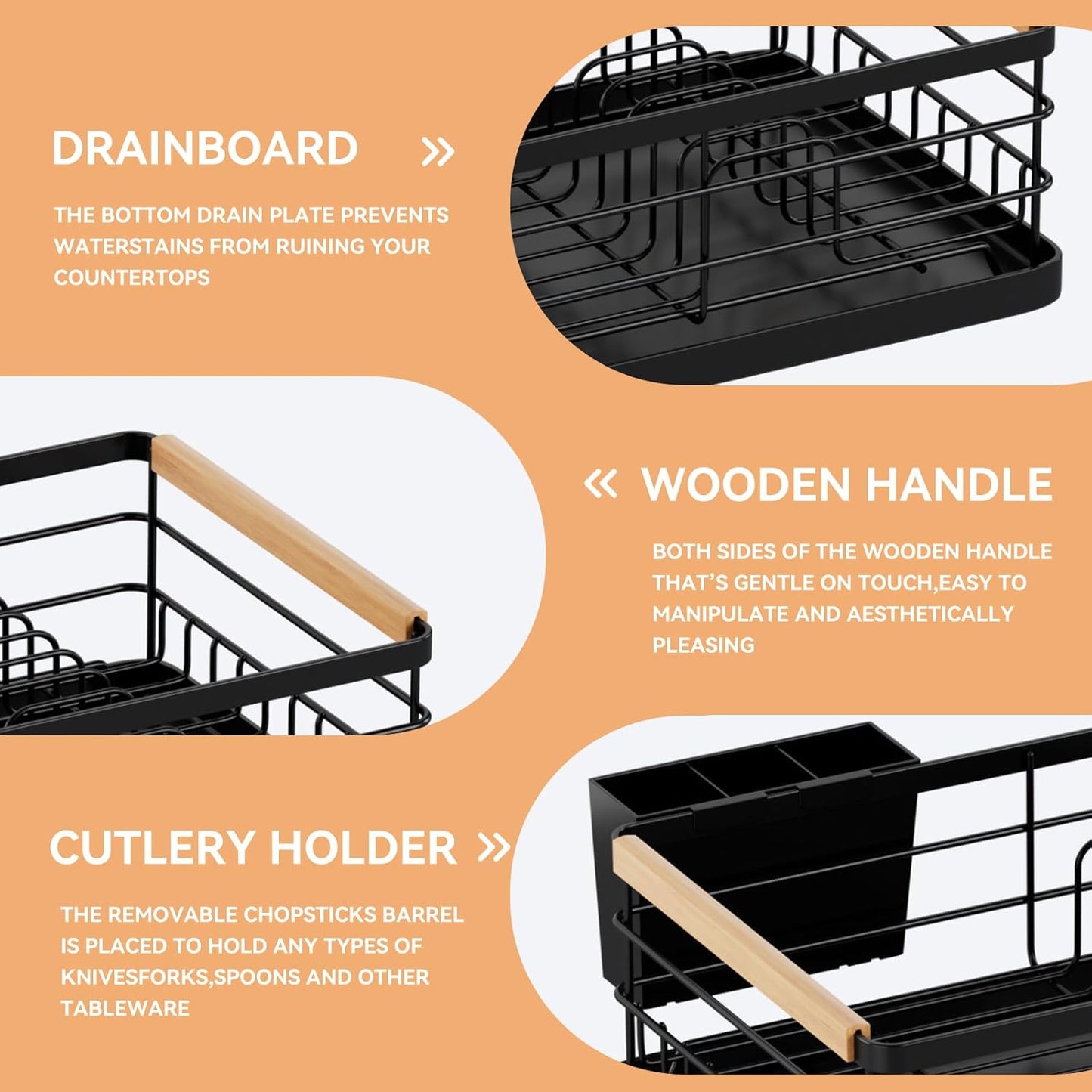 Dish Drying Rack, Dish Racks for Kitchen Counter