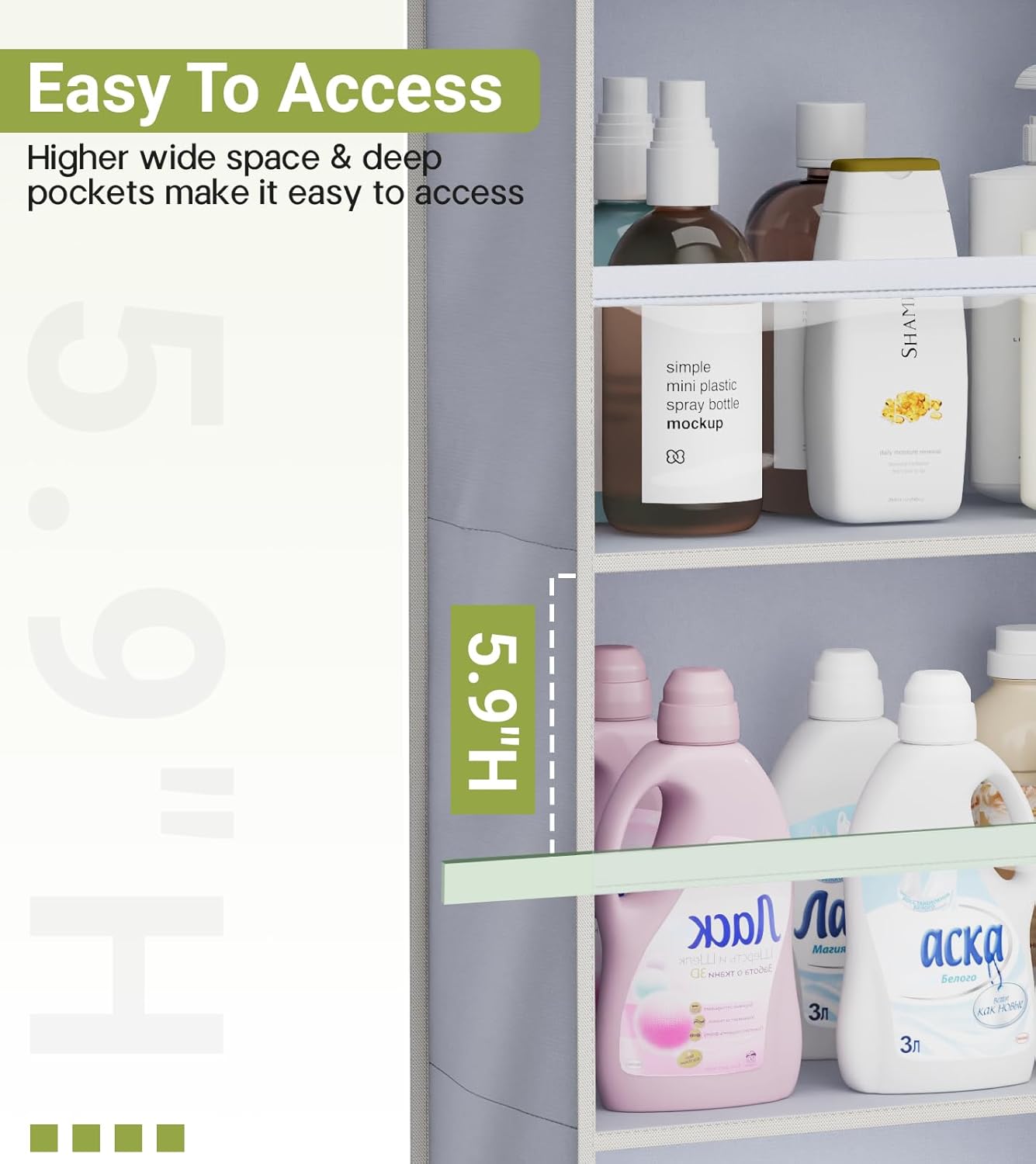 2 Pack Over the Door Organizer, Large Capacity Closet Door Hanging Organizer