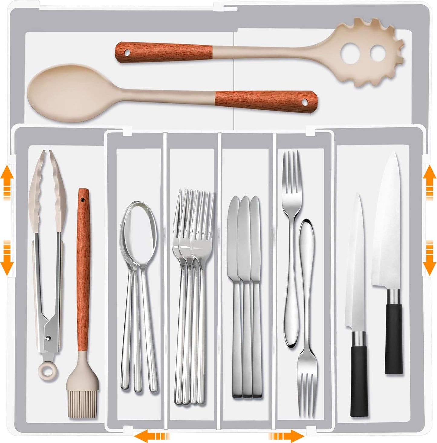 Silverware Drawer Organizer - Expandable Drawer Organizer for Kitchen
