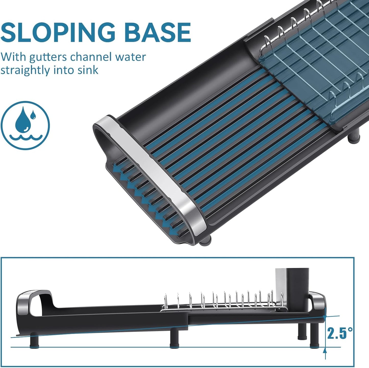 Small Dish Drying Rack, Mini Expandable Compact Dish Rack