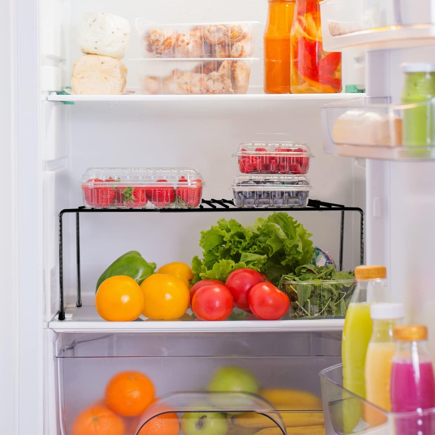 Expandable Shelf Organizer for Kitchen Countertop, Metal Cabinet Pantry Shelf