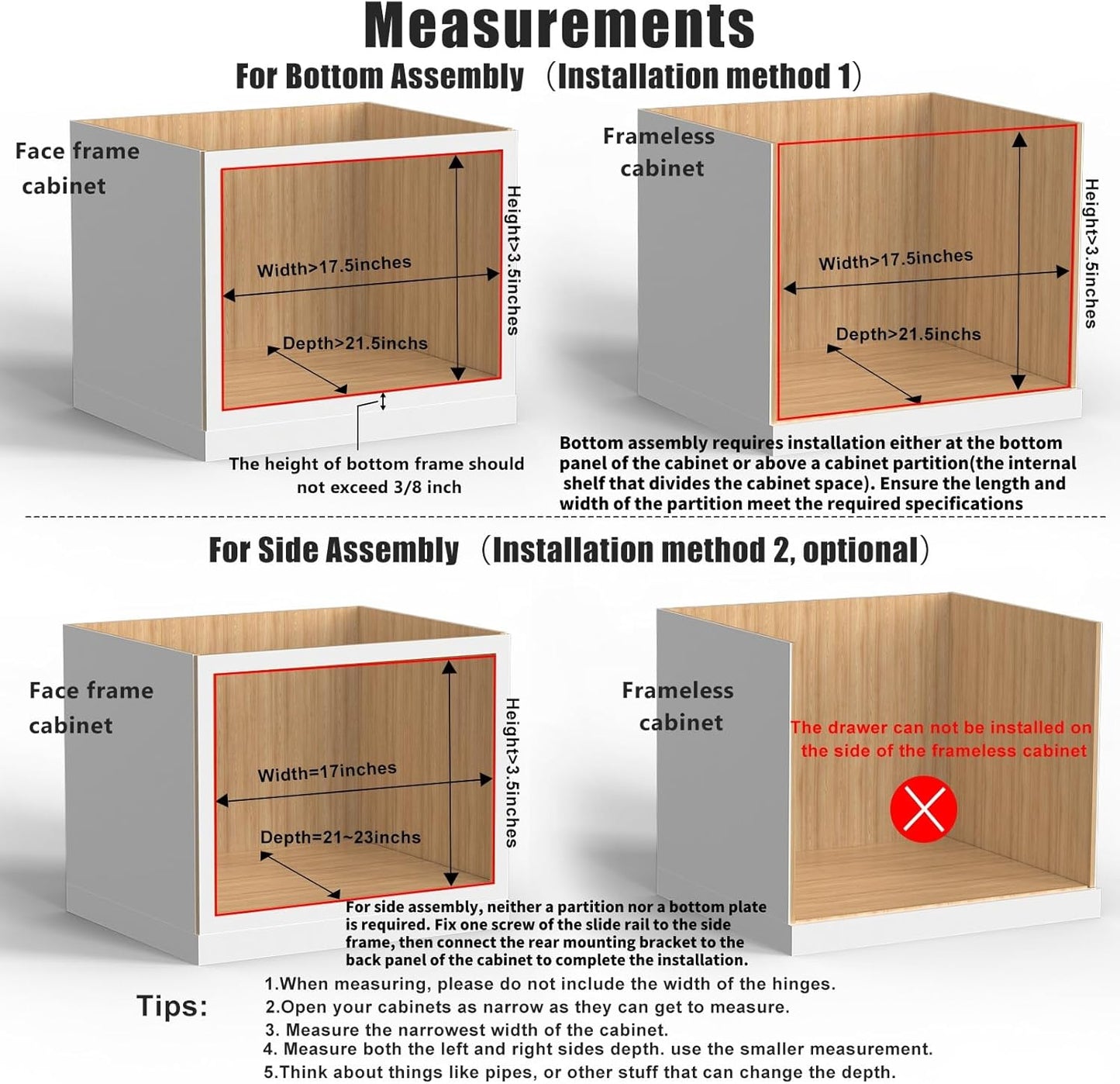 16”W x 21”D x 3‘’H Soft Close Slide Out Wood Drawer Organizer for Kitchen, Finished