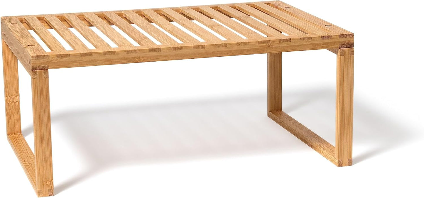 Bamboo Kitchen Cabinet Shelf for Organizing a Pantry, Countertop, or Bathroom
