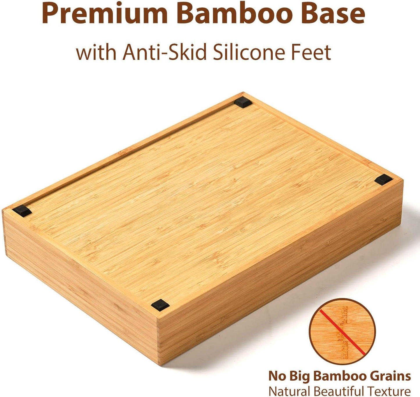 Bamboo Kitchen Drawer Organizer, 11 Inch Silverware Utensils Tray Holder with Grooved Dividers