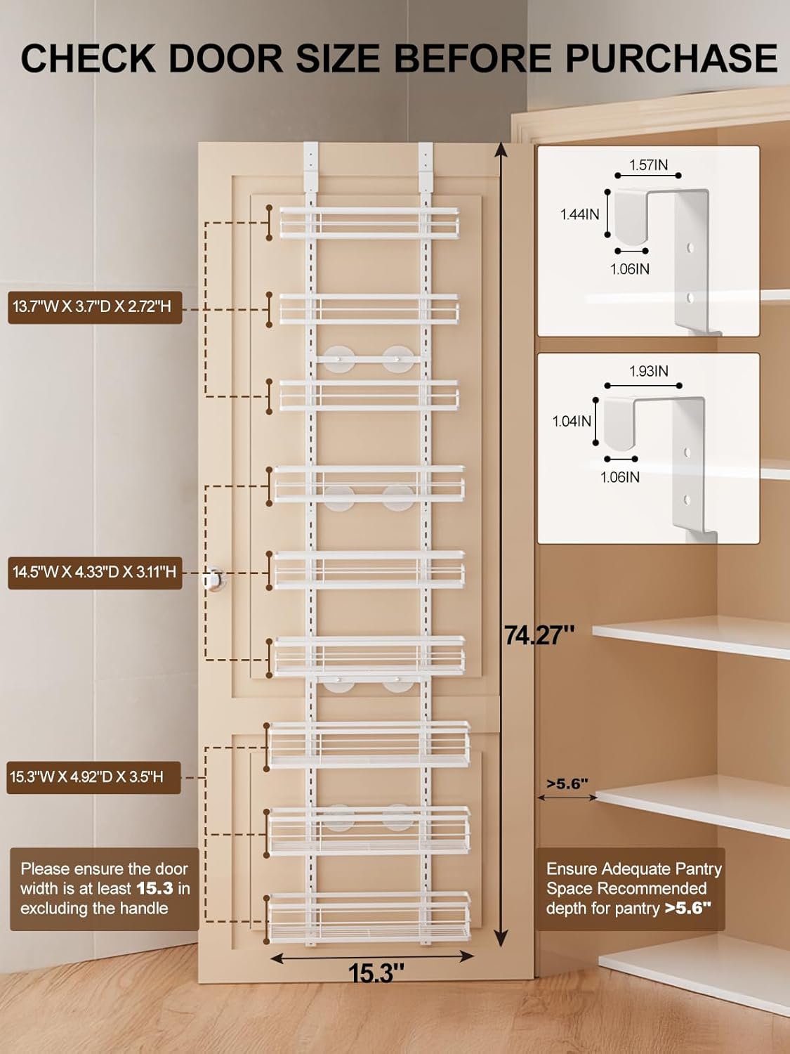 9 Tier Over The Door Pantry Organizer, Pantry Organization and Storage