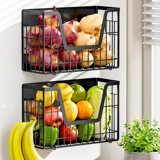 2 Set Magnetic Shelf for Fridge, Potato & Onion Storage Bins