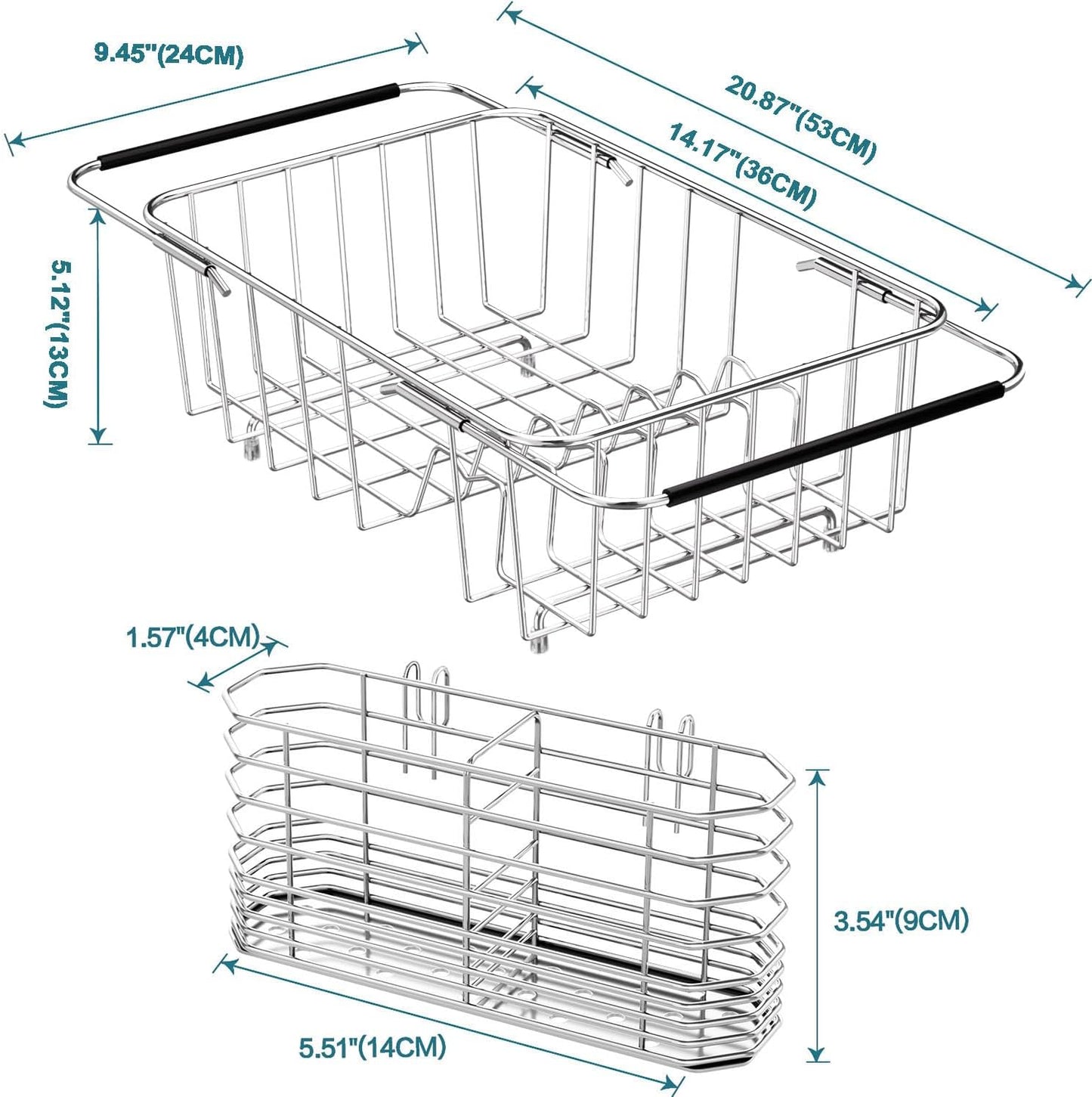 Small Dish Drainer Rack in Sink Adjustable