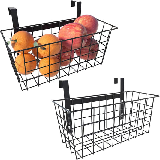 Basket with Hook, Grid Storage Basket, Over the Cabinet Door Organizer