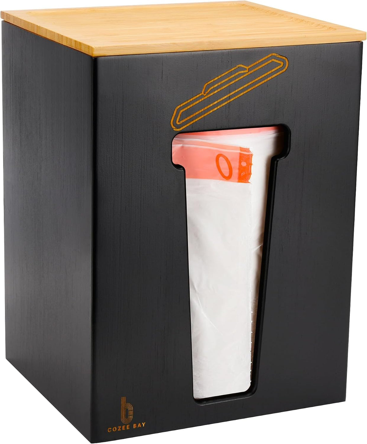 Bamboo Trash Bag Dispenser with Lid