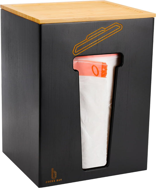 Bamboo Trash Bag Dispenser with Lid