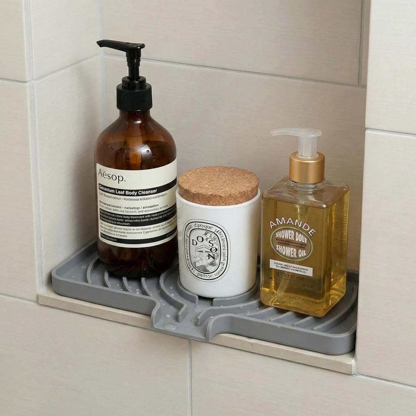 Silicone Sponge Holder for Kitchen Sink With Drain Spout, Self Draining, Kitchen Soap Tray