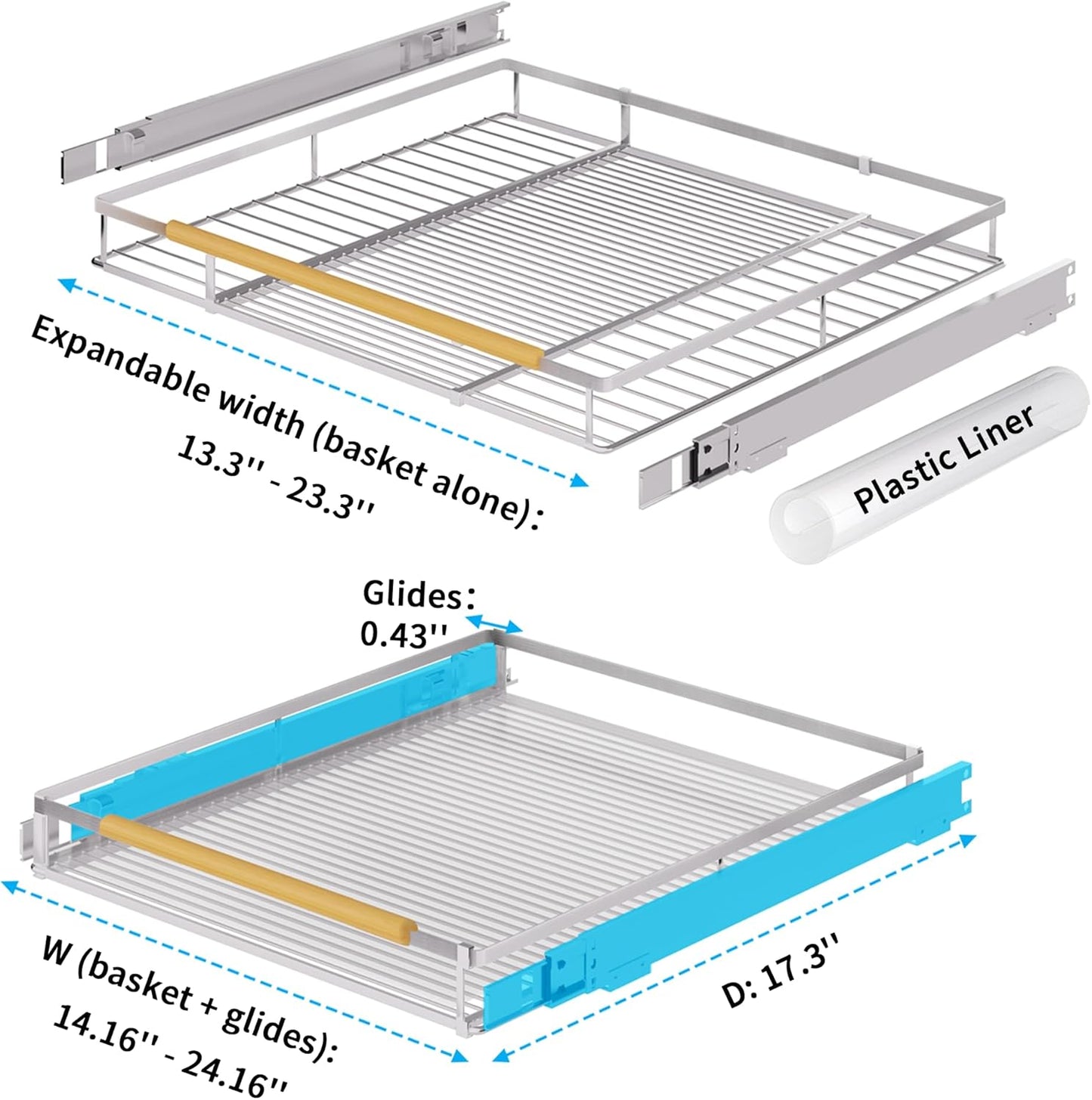 Expandable Pull Out Drawer Cabinet Organizer