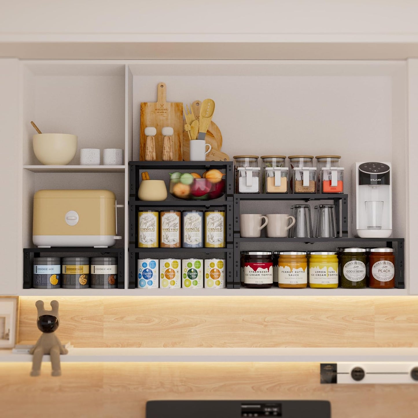 Expandable Spice Rack,Stackable Storage for Cabinet