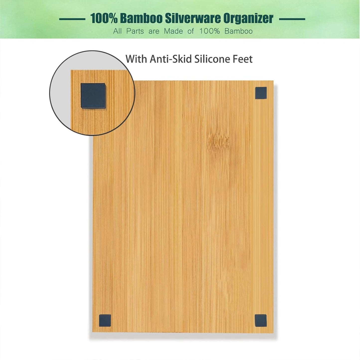 Bamboo Silverware Drawer Organizer, Silverware Organizer
