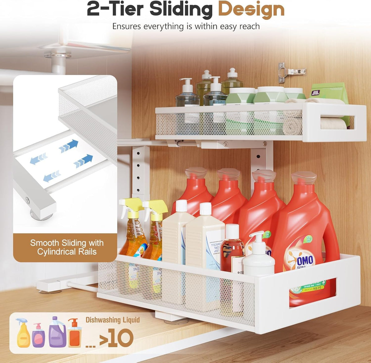 2-Pack Under Sink Storage Organizer