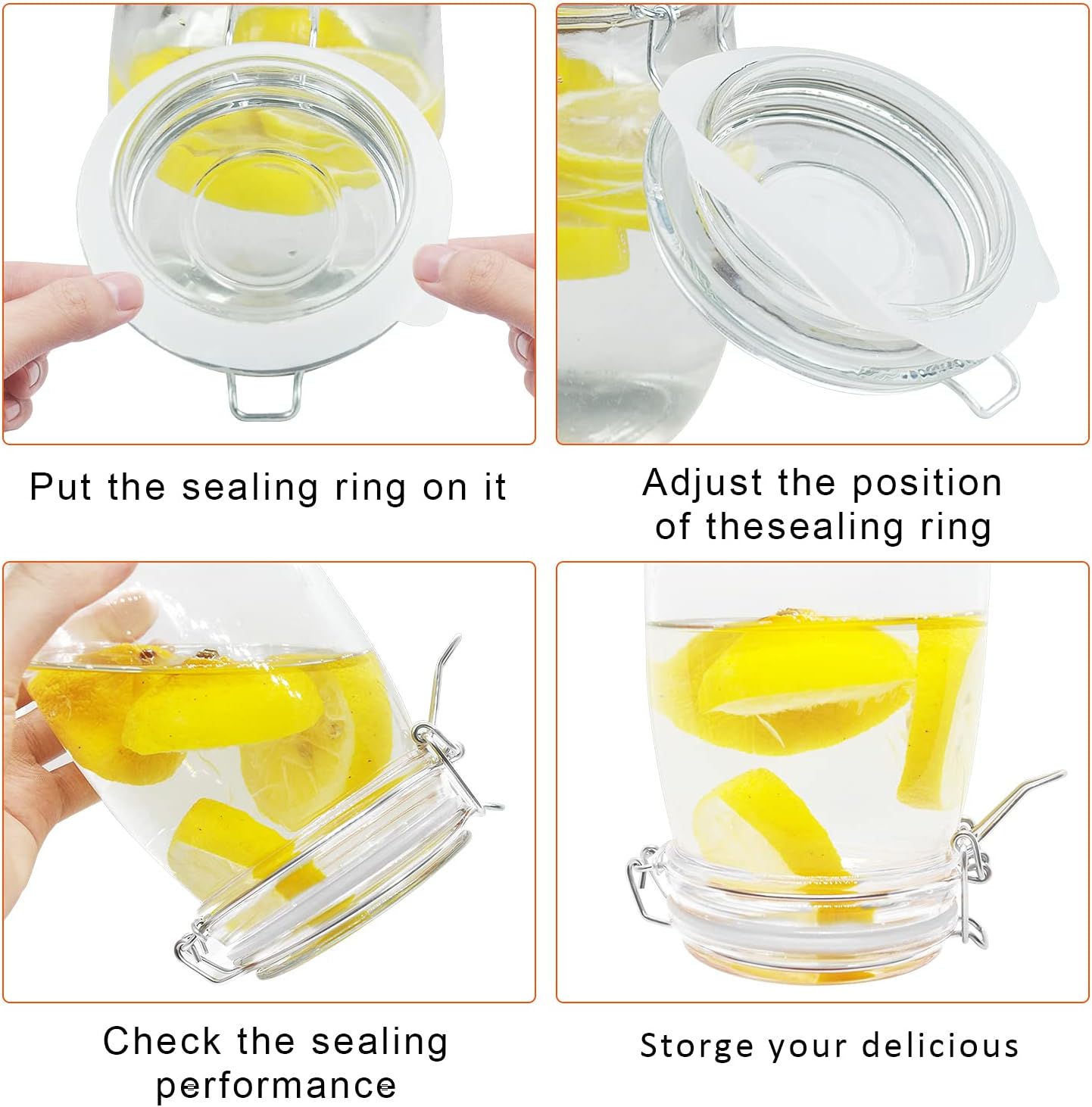 12 Pieces Rubber Seals Rings for Glass Jars, Airtight Silicone Replacement Gasket