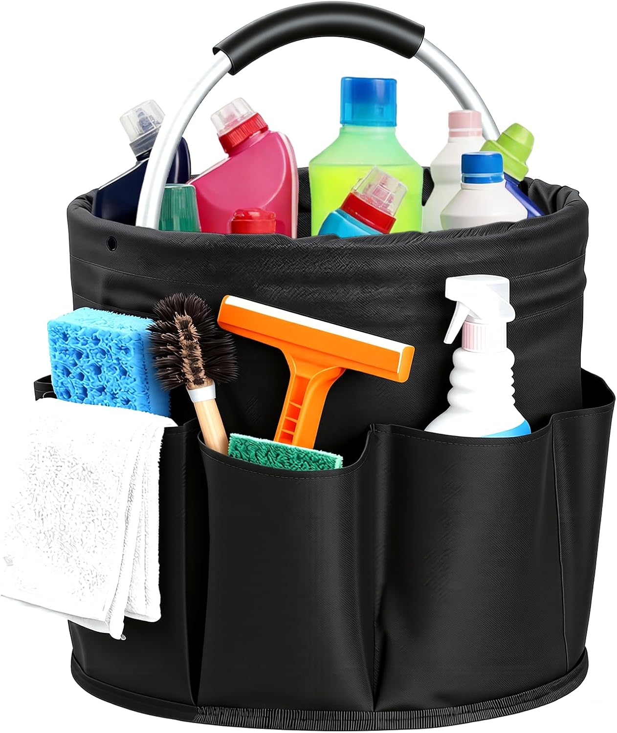 Cleaning Caddy with Handle, Cleaning Products Organiser, Foldable Storage Basket