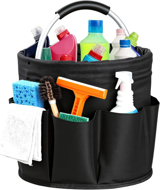 Cleaning Caddy with Handle, Cleaning Products Organiser, Foldable Storage Basket