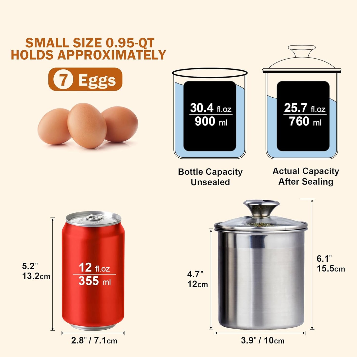 Stainless Steel Food Jar Storage Canister Set Medium 4-Piece