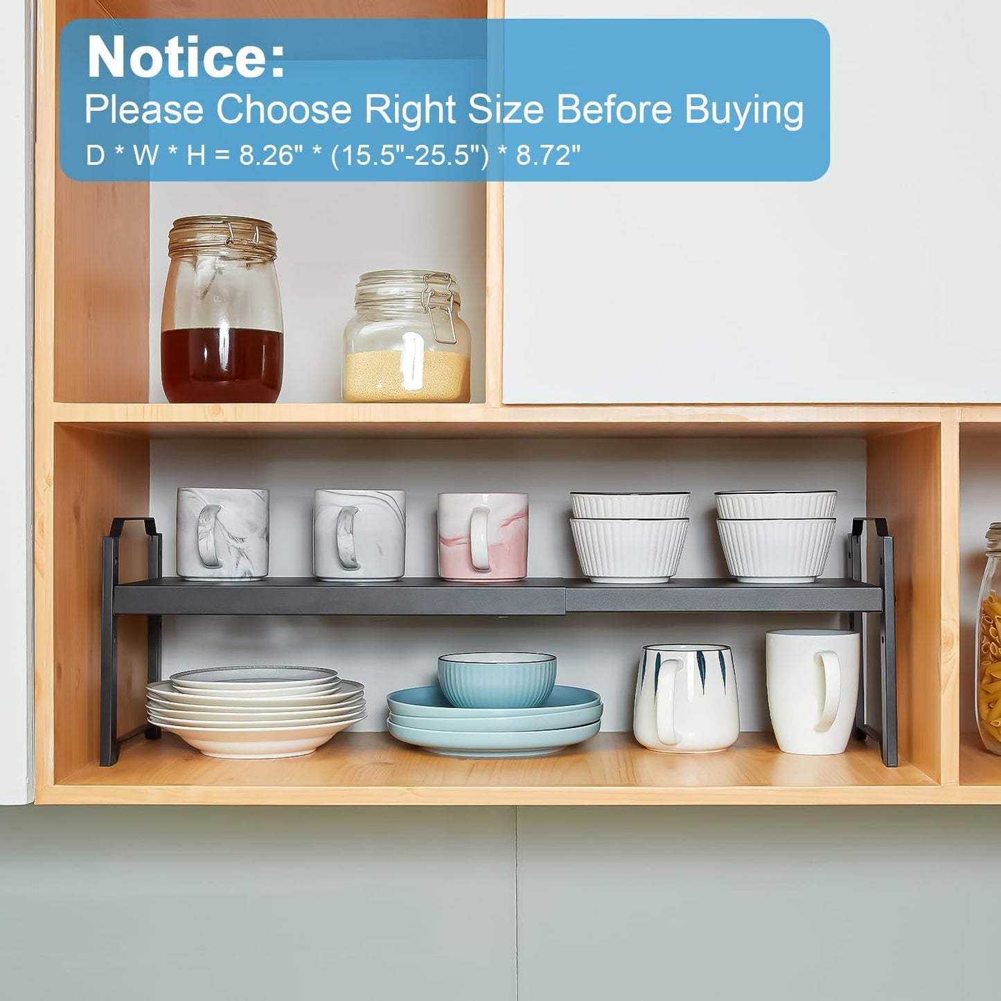 25.5 Inches 2 Pack Expandable Cabinet Shelves
