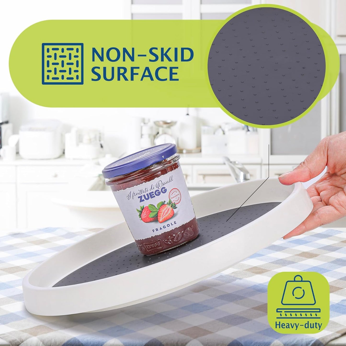 Set of 6, 10 Inch Non-Skid Lazy Susan Turntable, Lazy Susan Organizer for Cabinet