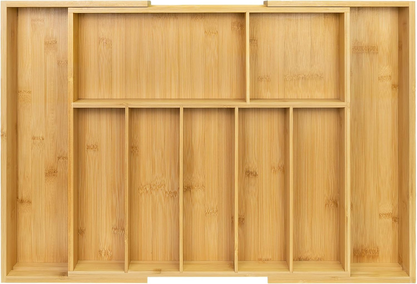 Extra Large Kitchen Drawer Organizer, Expandable Bamboo Drawer Holder for Utensils, Silverware