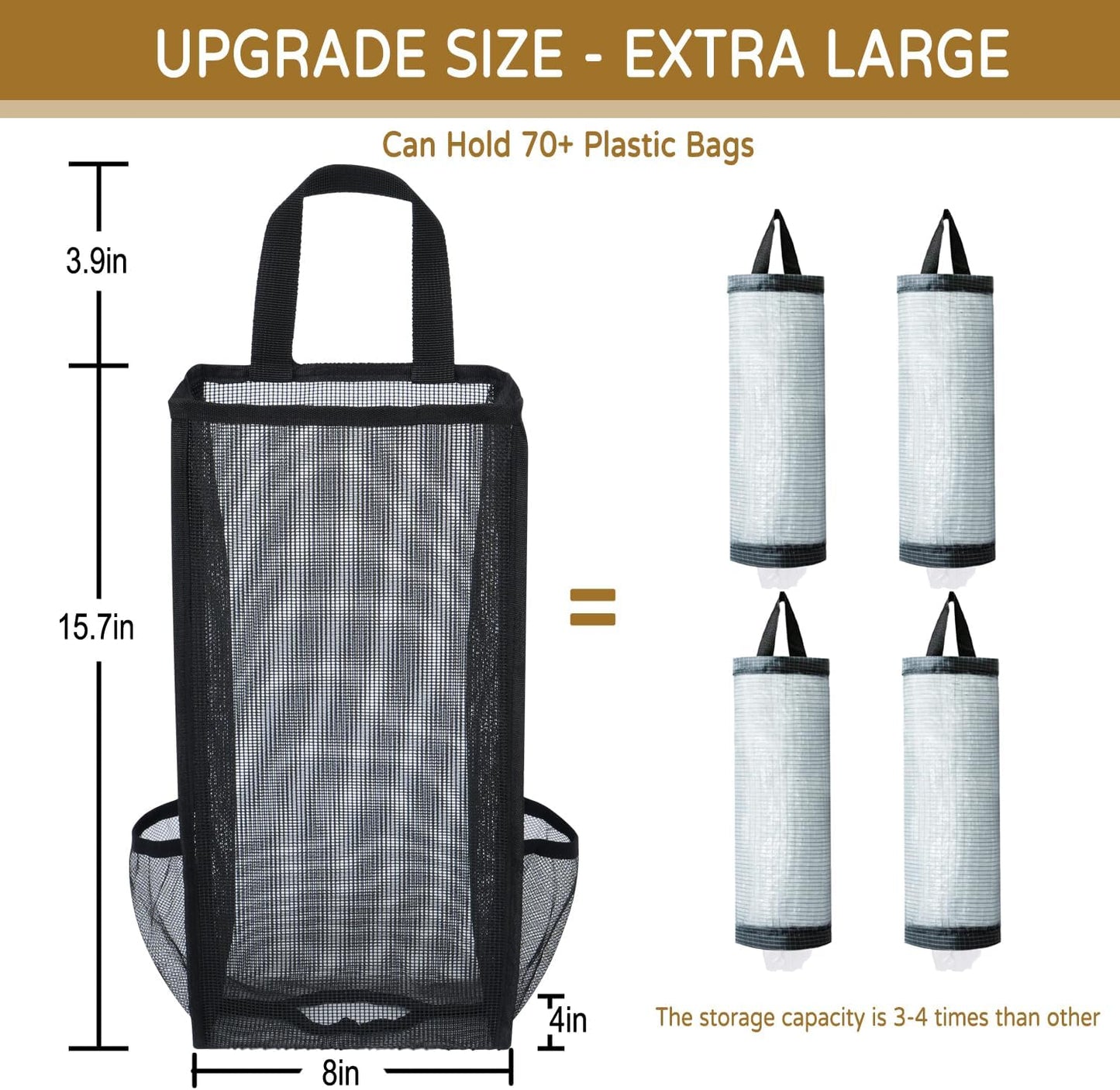 Plastic Bag Holder, Large Capacity Grocery Bag Holder