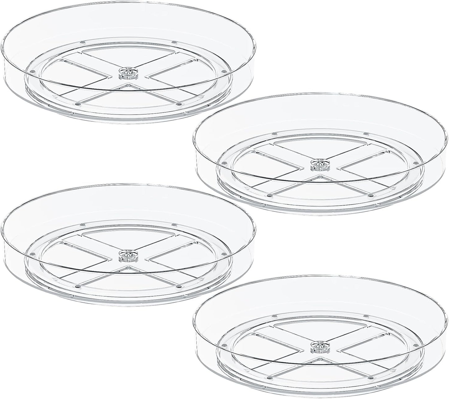 4 Pack 10 Inch Clear Lazy Susan Turntable Organizer for Cabinet