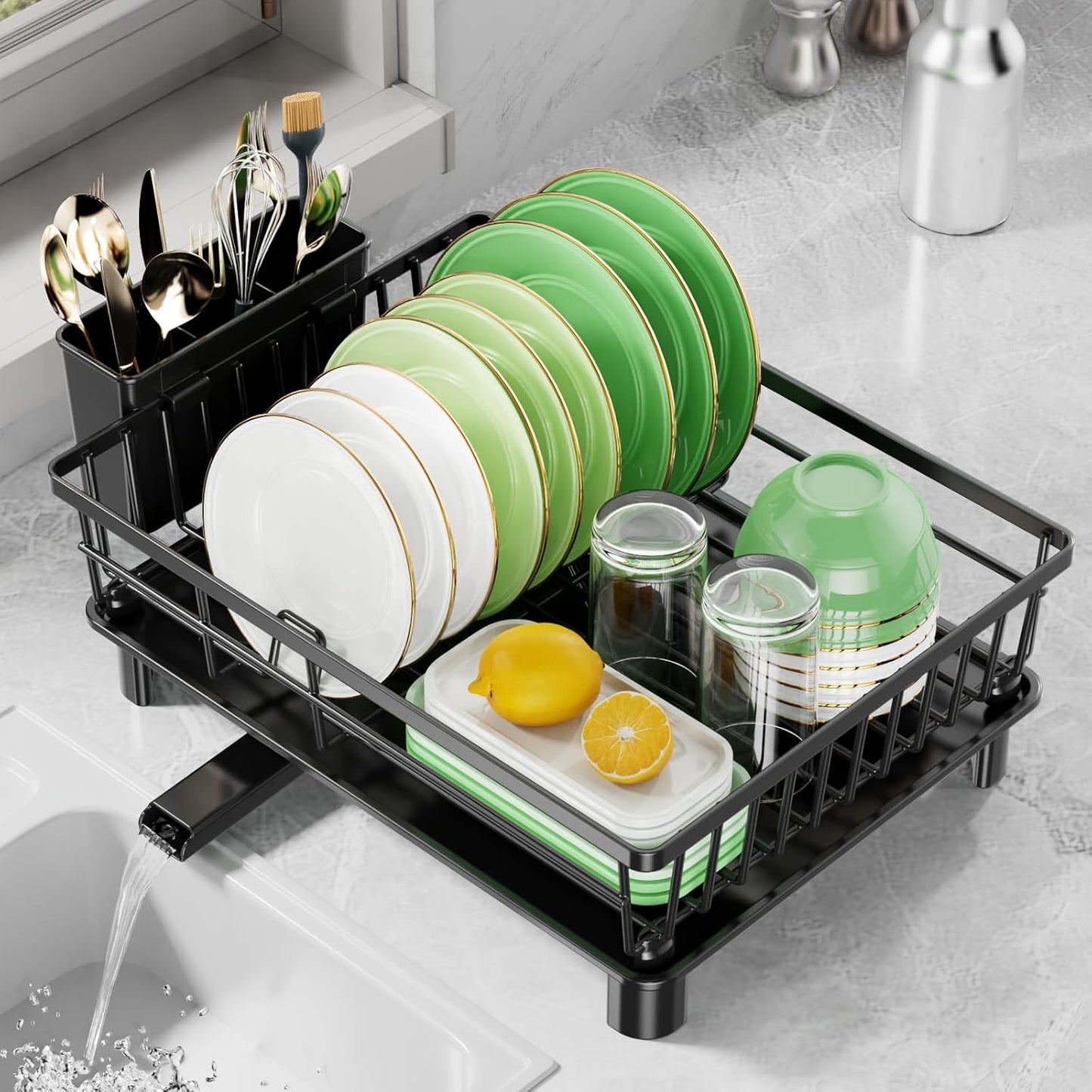 Dish Drying Rack for Kitchen Counter, Stainless Steel Drainer Anti Rust