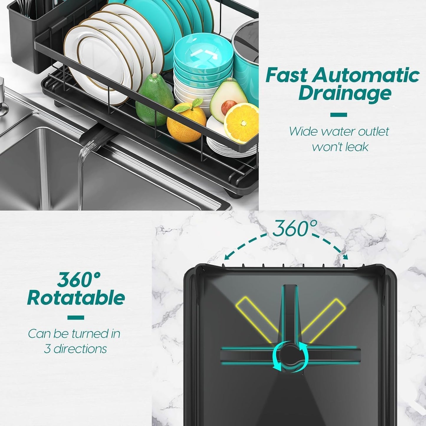 Dish Drying Rack Space-Saving Dish Racks for Kitchen Counter