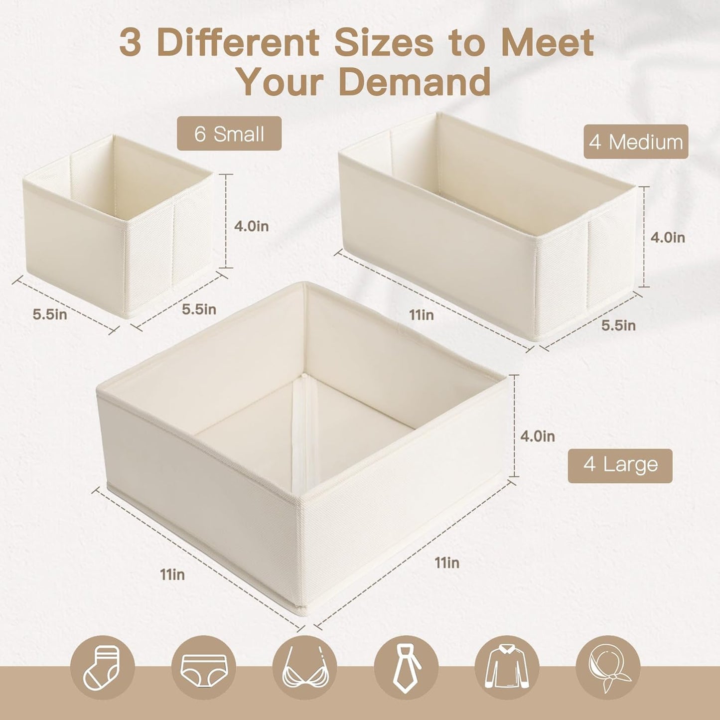 Drawer Organizer Clothes, 14 Pack Dresser Organizer for Baby Clothes, Underwear