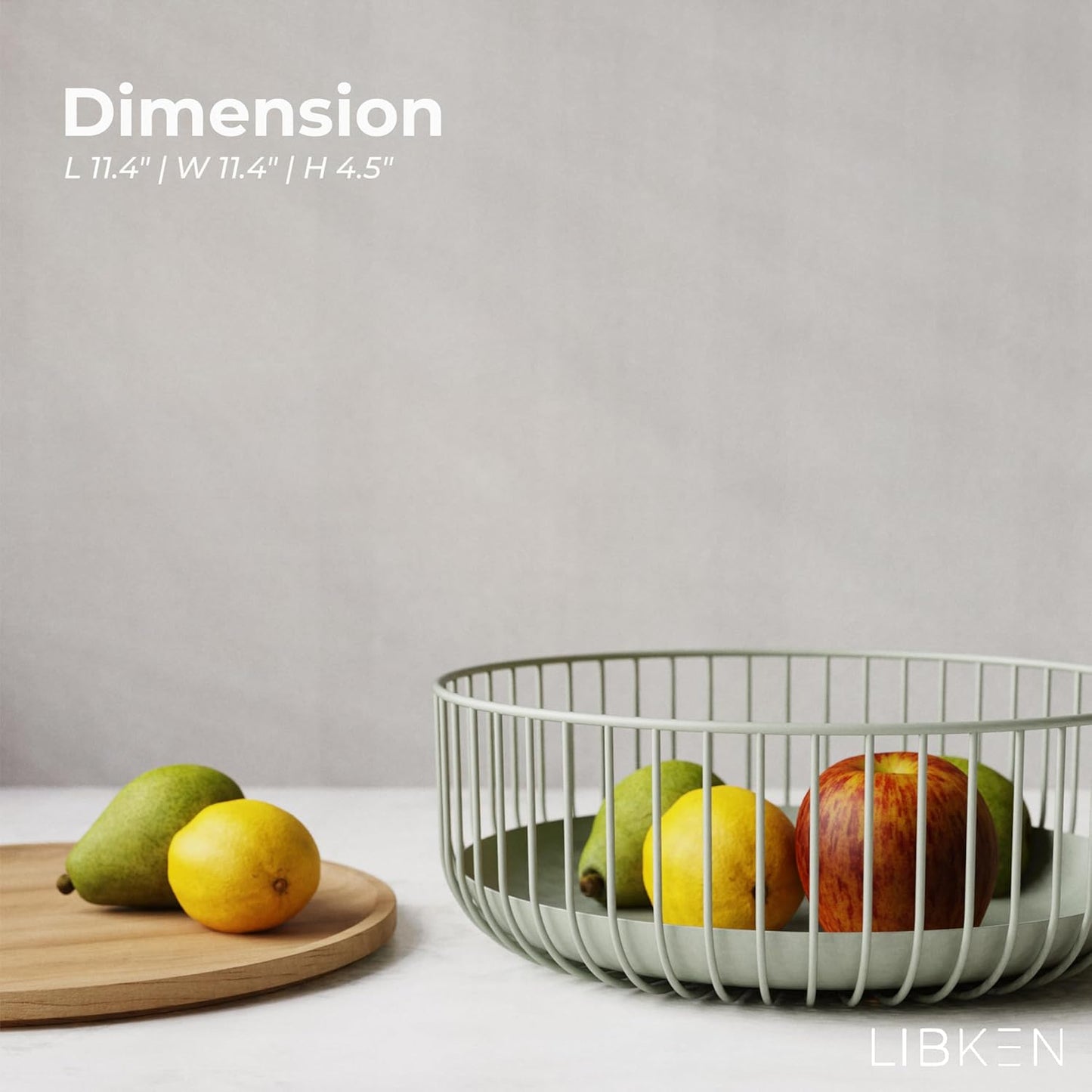Fruit Basket with Wooden Bamboo Lid- Fruit Bowl For Kitchen Counter