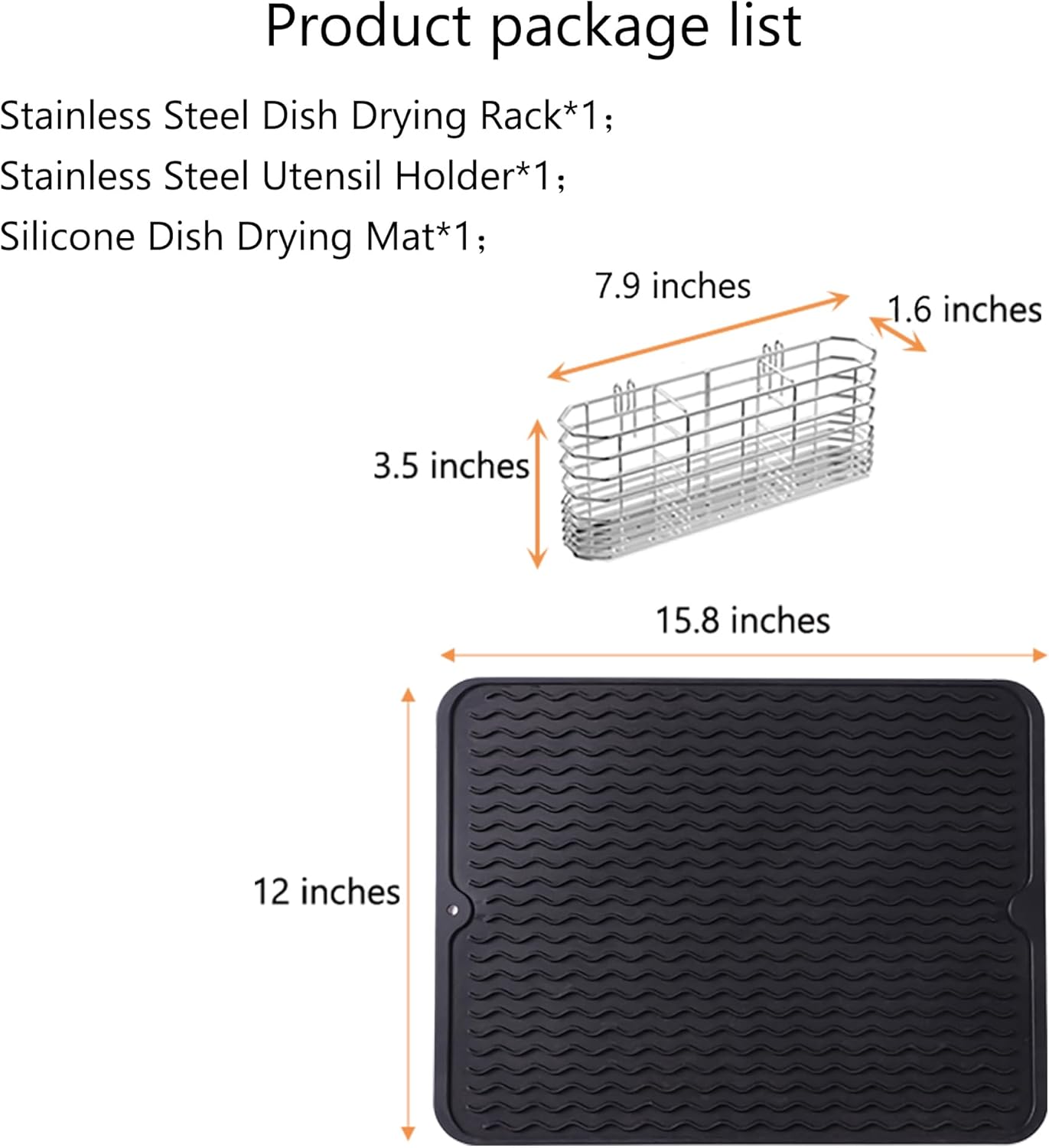 Stainless Steel Dish Drying Rack(15.2"L X 11"W X 5.3"H)