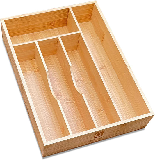 Bamboo Silverware Drawer Organizer, Silverware Organizer
