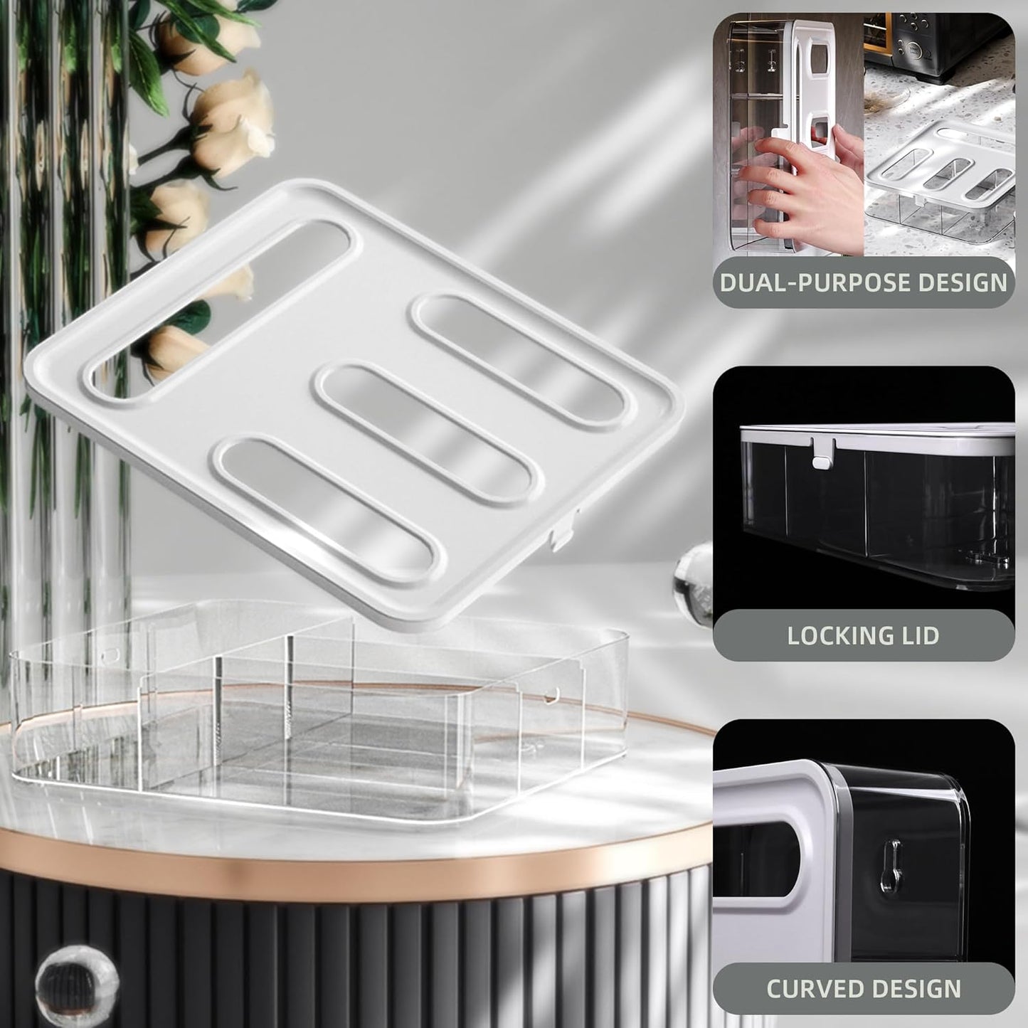 Kitchen Storage Bag Organizer, Acrylic Baggie organizer for Drawer