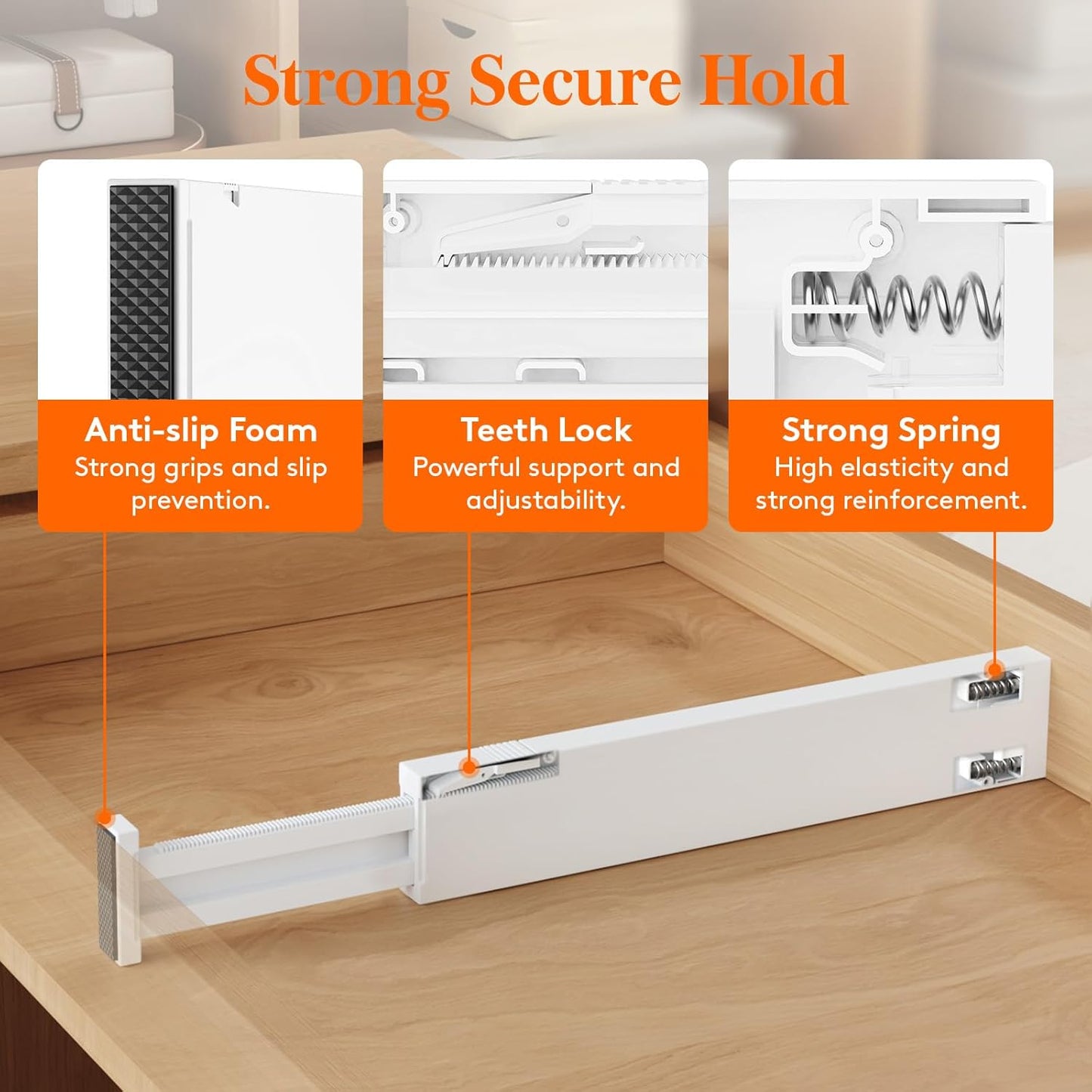12 Pack 2.36" High Drawer Dividers 40-56cm/16-22 Adjustable Drawer Organizer for Clothes/Utensils