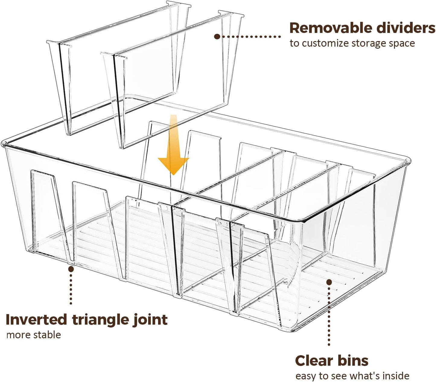 4 Pack Pantry Organization and Storage Bins for Kitchen Fridge Countertop Cabinet