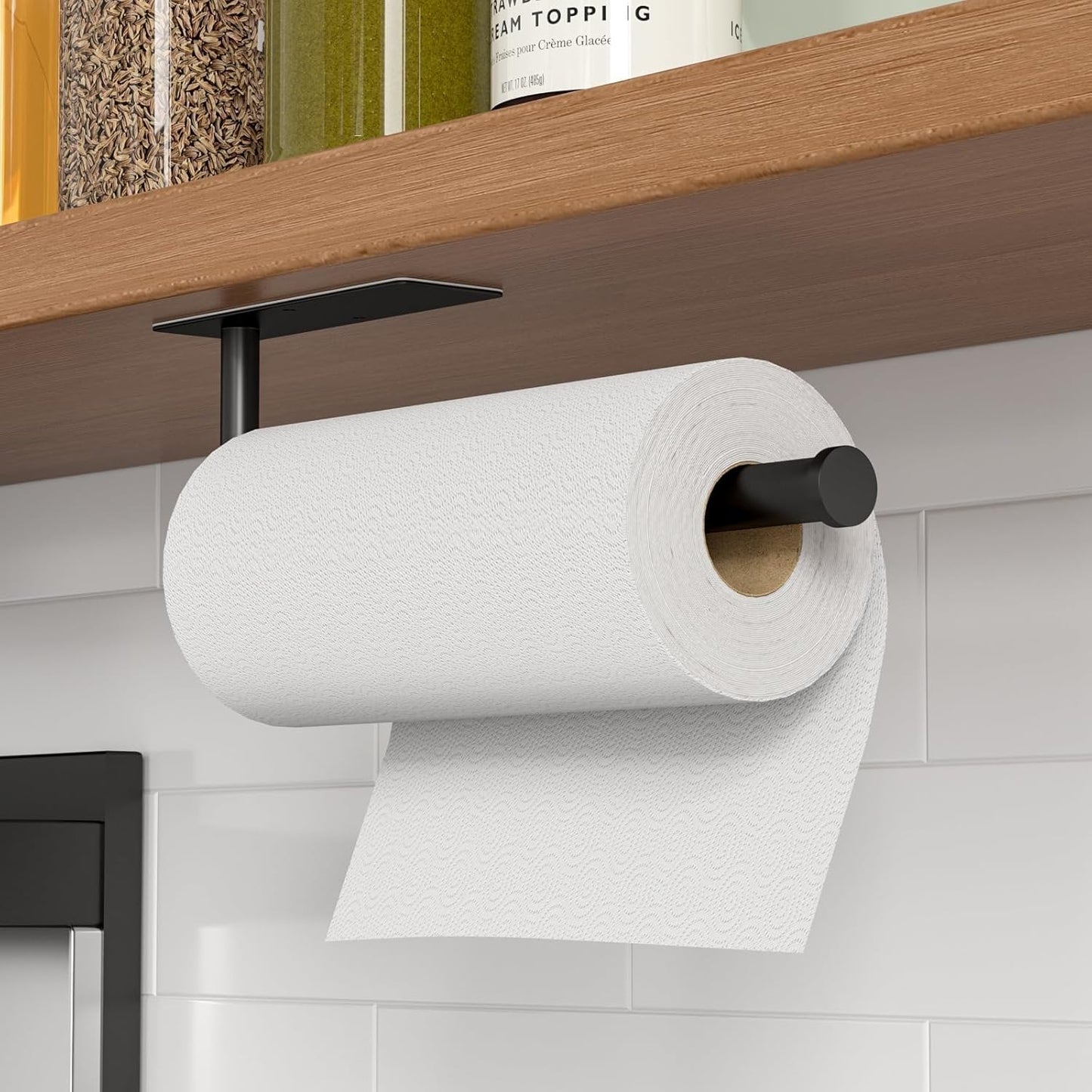Paper Towel Holder Under Cabinet, Self-Adhesive,No Drilling, Stainless Steel